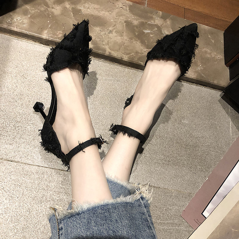 New spring and summer versatile girl’s pointed cat heel