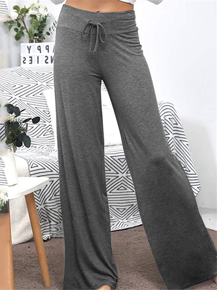 Drawstring Comfy Casual Wide Leg Pants