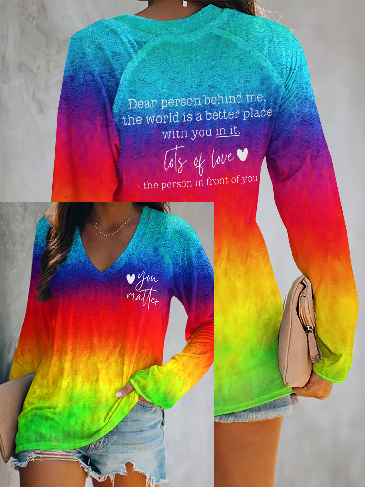 You Matter Dear Person Behind Me Print Long Sleeve T-Shirt
