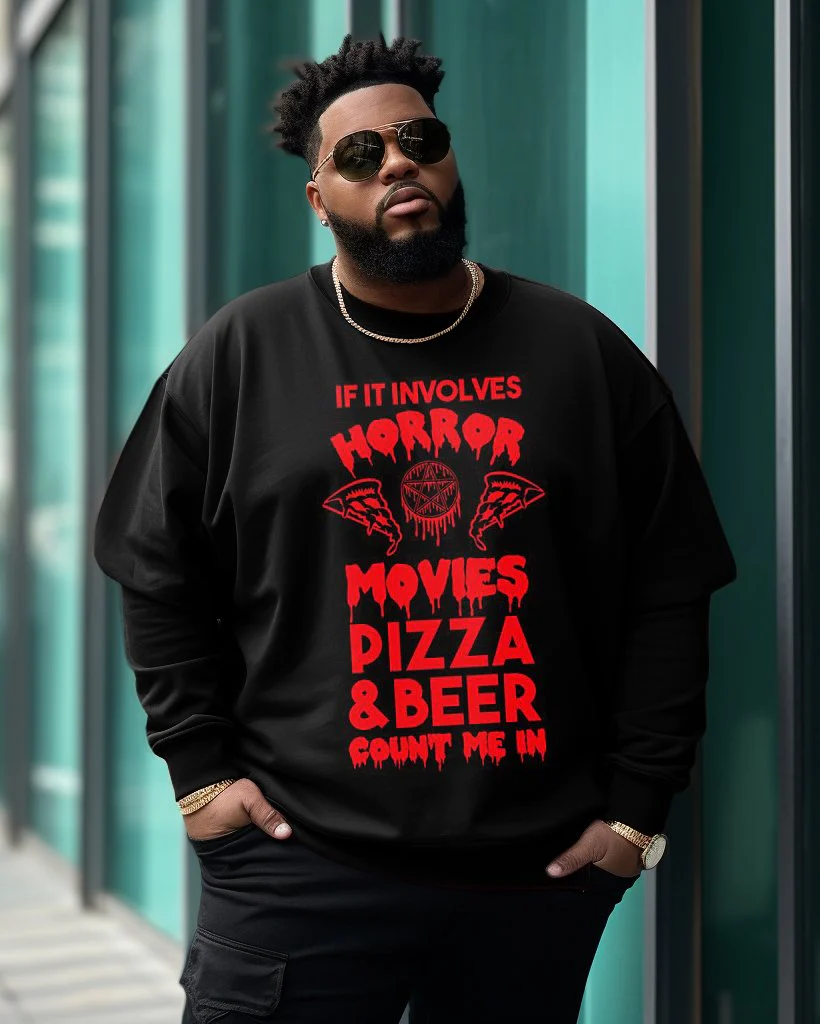Men's Plus Size If It Involves Horror Movies Sweatshirt