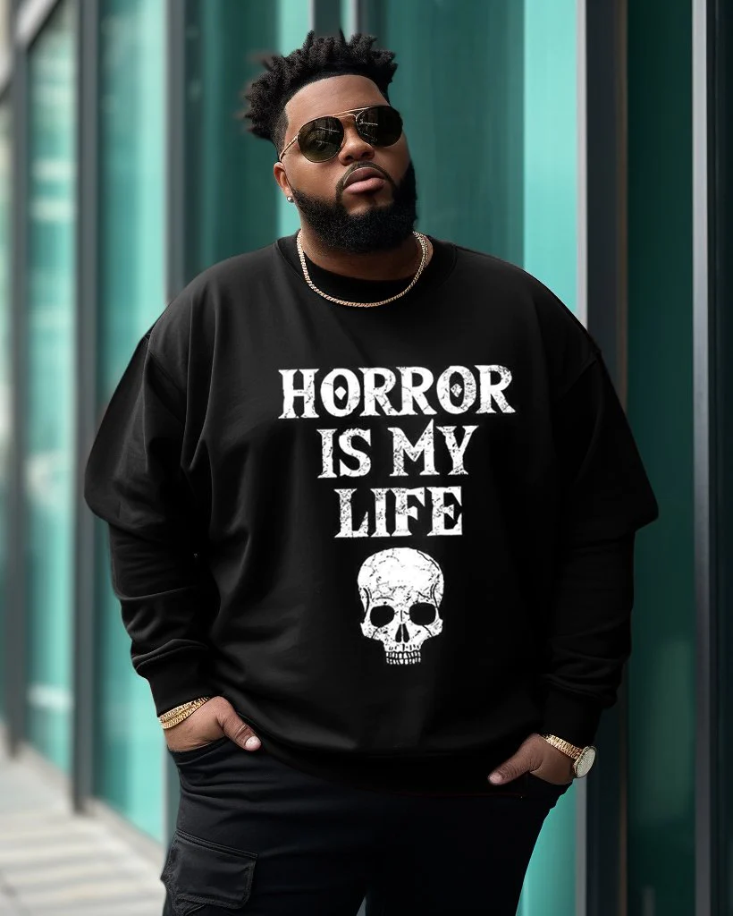 Men's Plus Size Horror Is My Life Vintage Sweatshirt