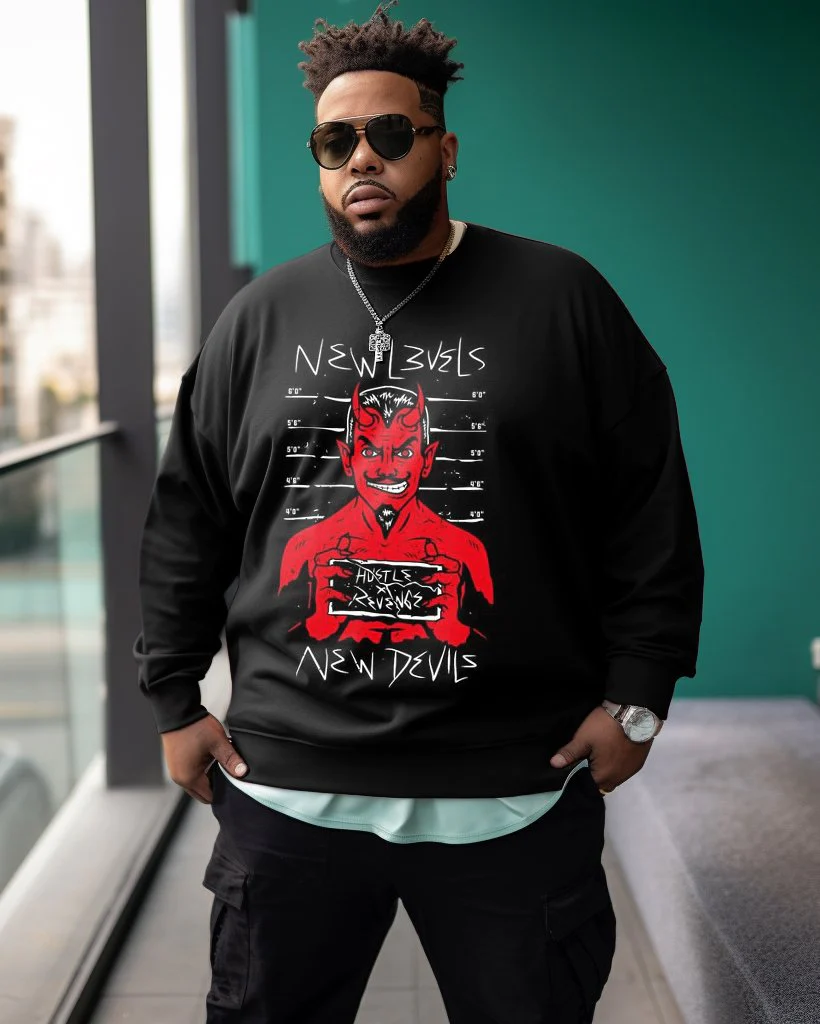 Men's Plus Size New Devils Vintage Sweatshirt