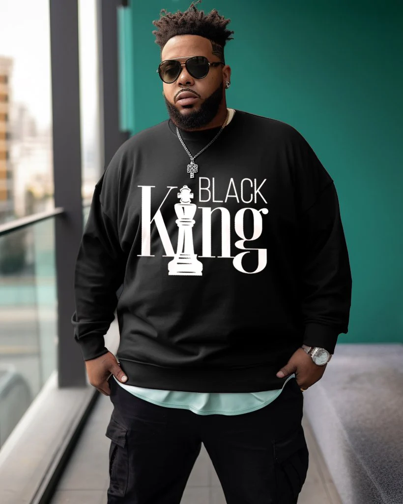 Men's Plus Size Black King Sweatshirt