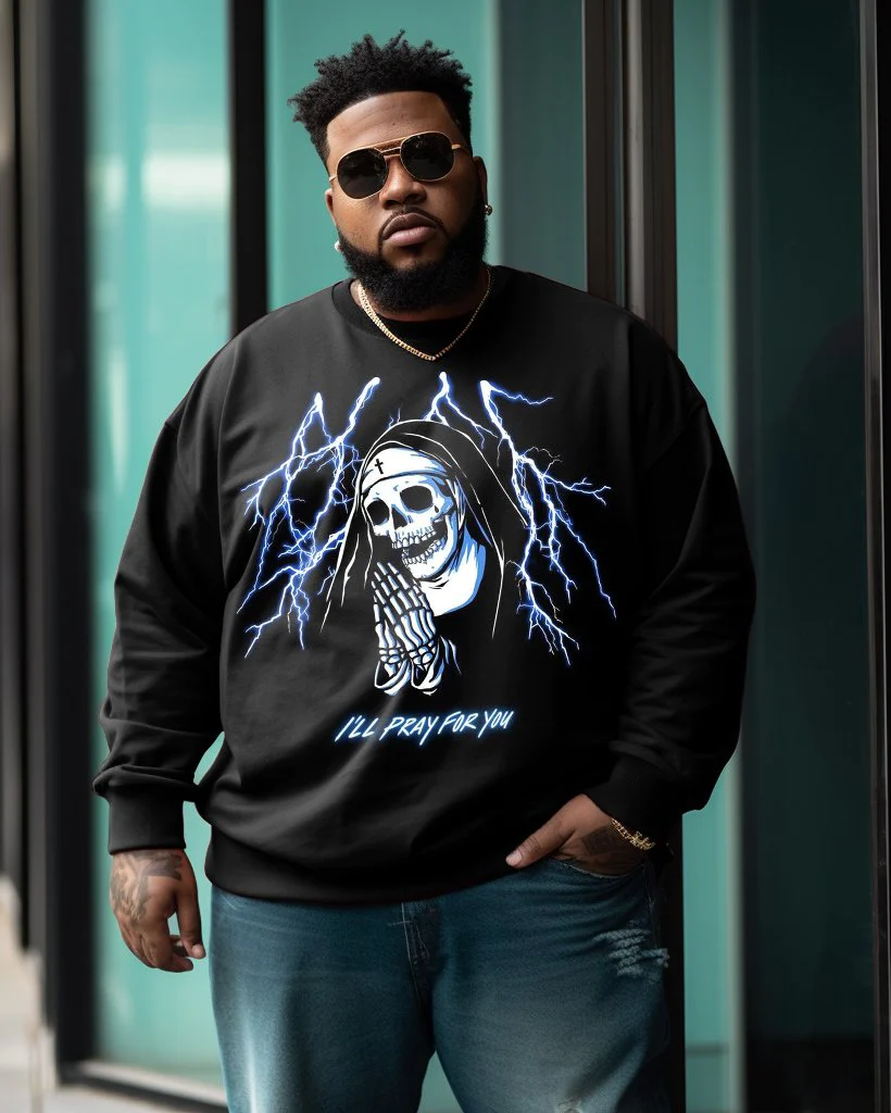 Men's Plus Size I Will Pray For You Vintage Sweatshirt