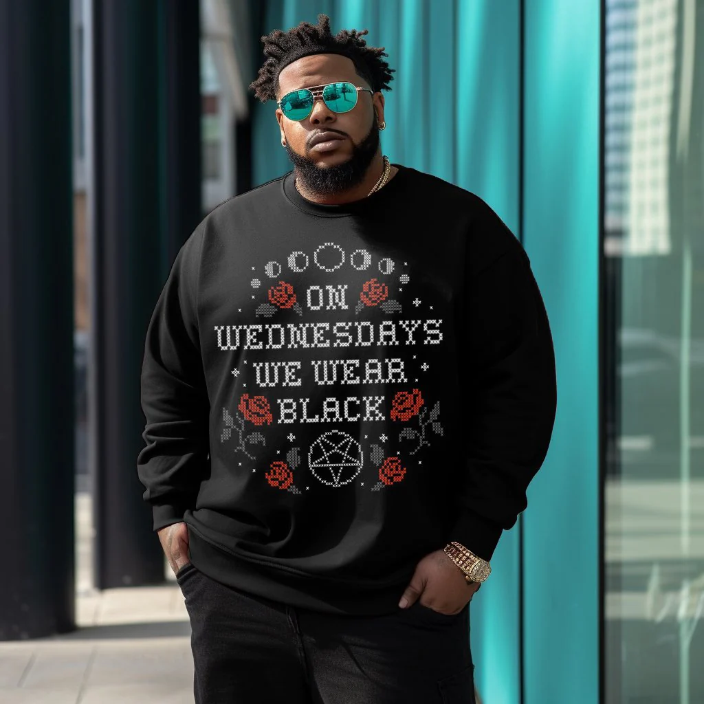 Men's Plus Size On Wednesdays We Wear Black Sweatshirt