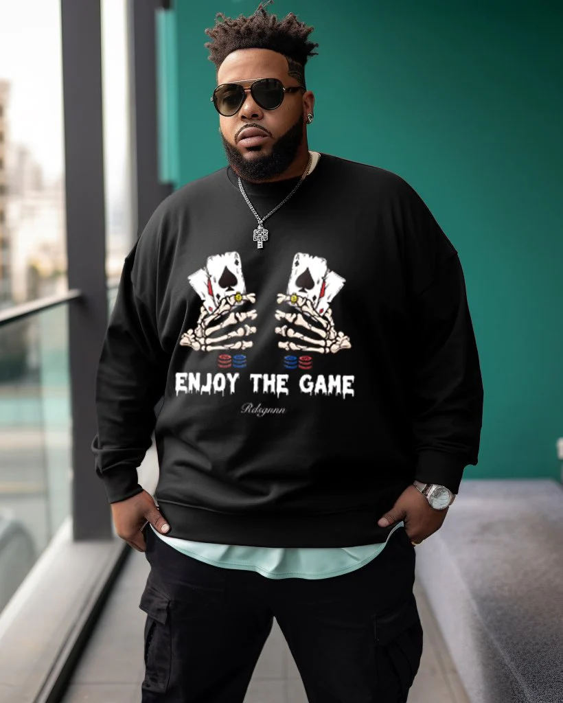 Men's Plus Size Enjoy Game Retro Sweatshirt