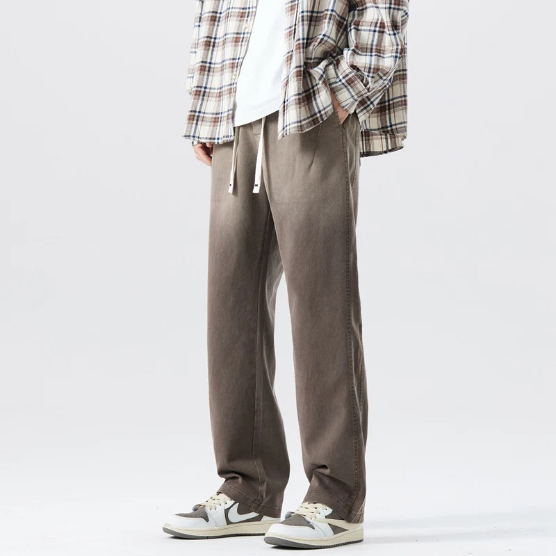 Autumn And Winter New Washed Straight Jeans