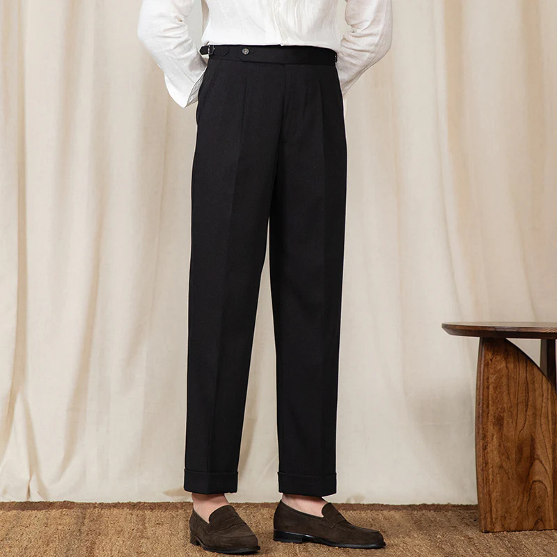 High Waist Straight Profile Suit Pants Men's Casual Trousers