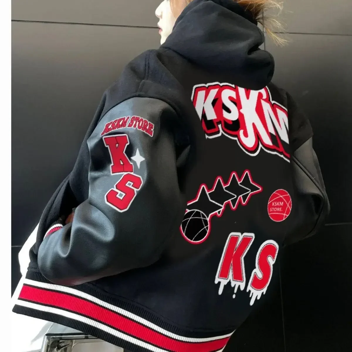 Unisex retro trend leather jacket