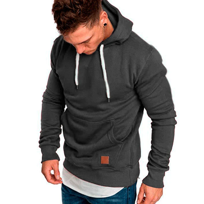 Men's Soild Color Hooded Sweatshirt Hoodie