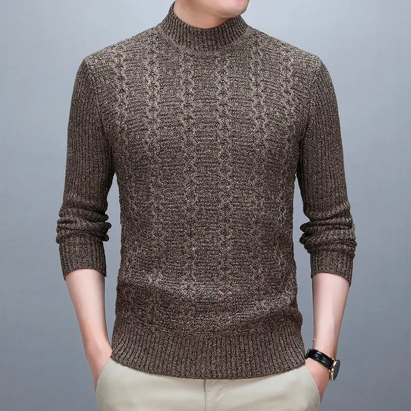 Men Thicken Mock Neck Sweaters pullover