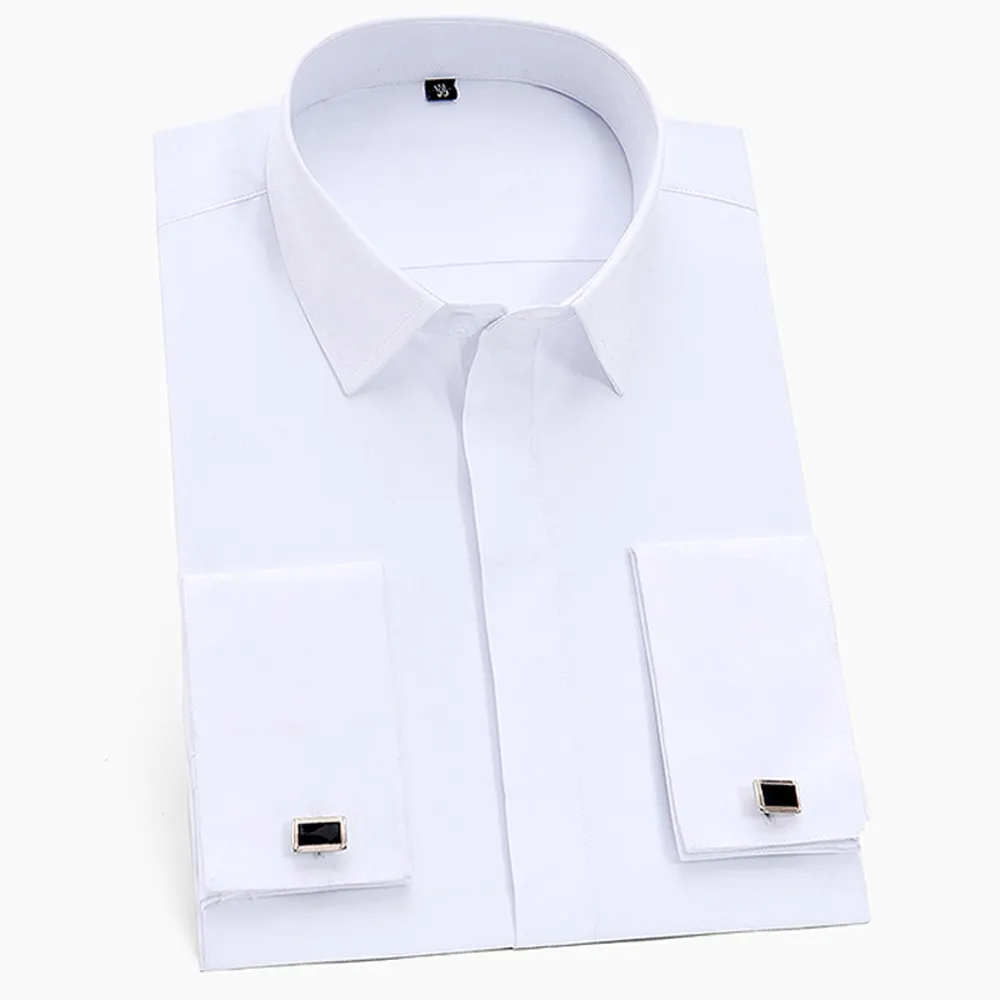 Formal Business Standard-fit Long Sleeve Office Work White Shirts