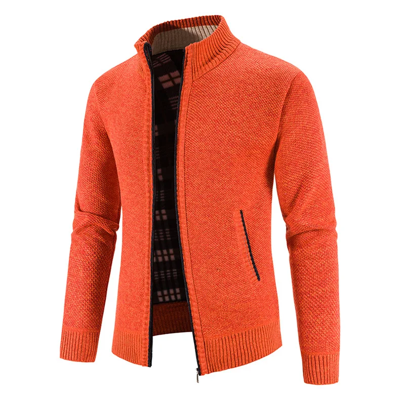 Stand Colar Zipper Cable Knitted jacket