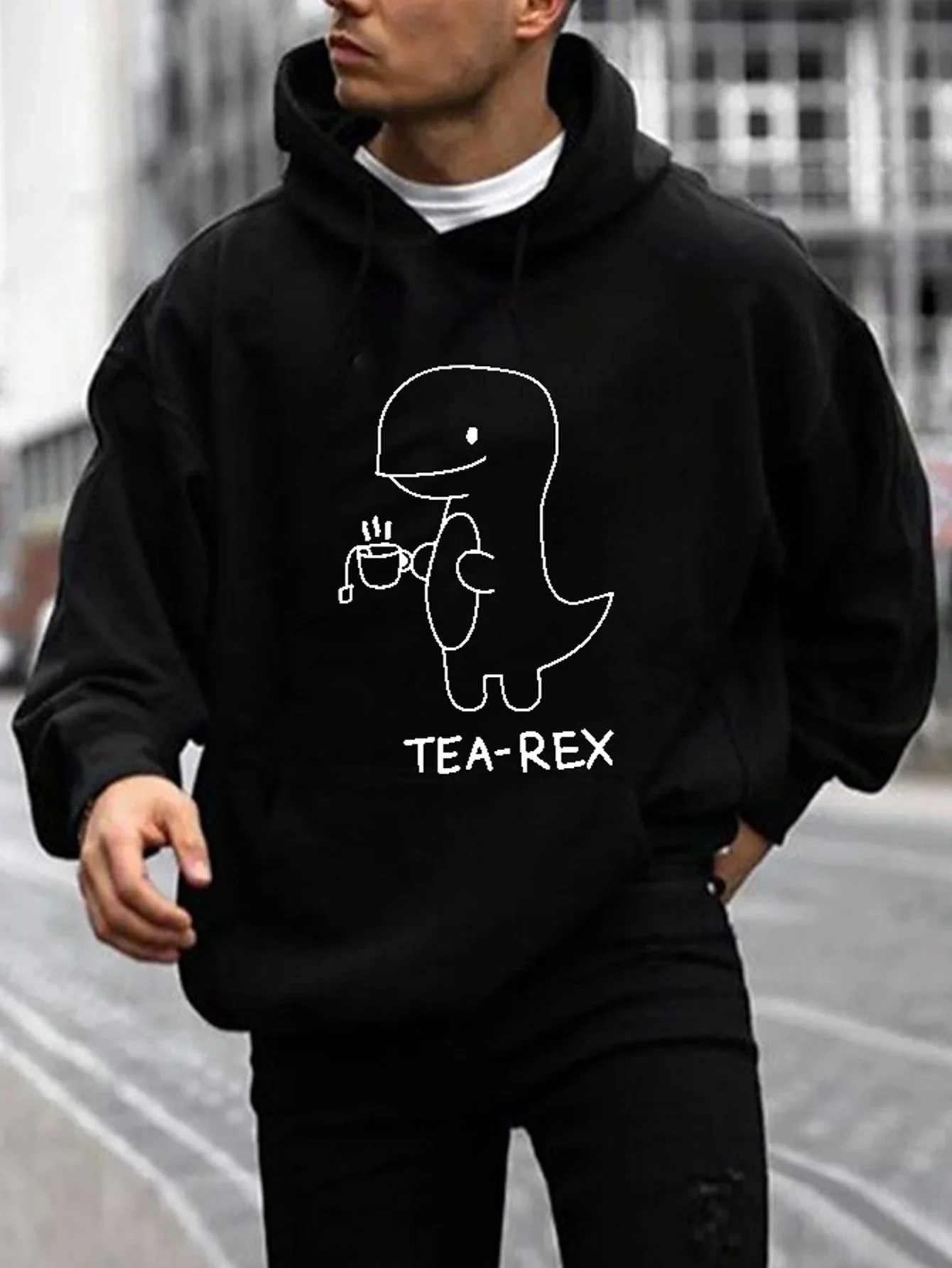 Men's Casual Graphic Design Pullover Hooded Sweatshirt