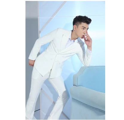 Men's Double-breasted Suit Dress Stage Singer Costume