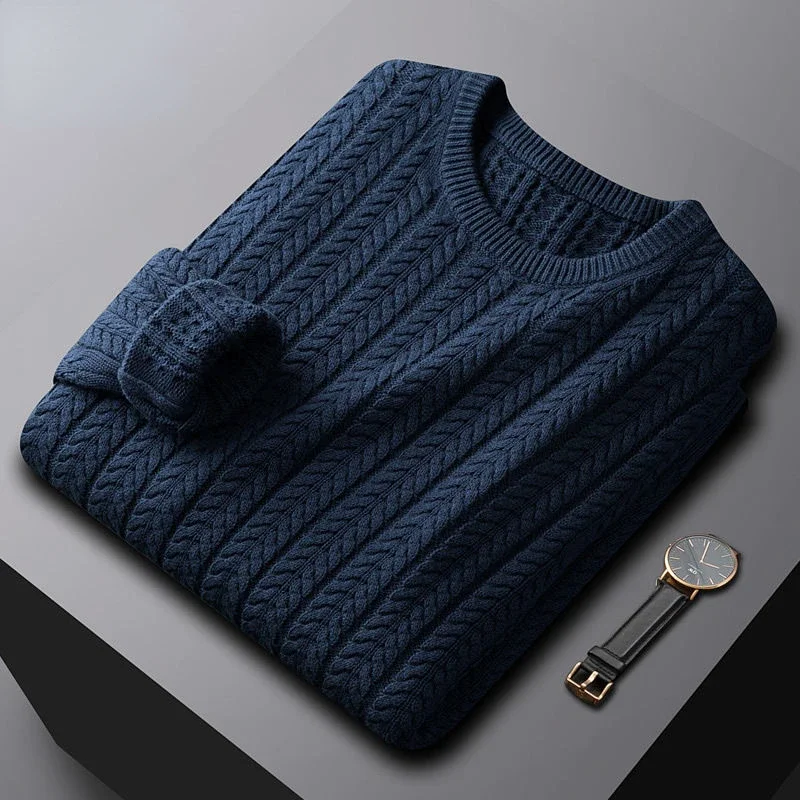 Cable Knit Sweater Men Autumn Winter Tops Men