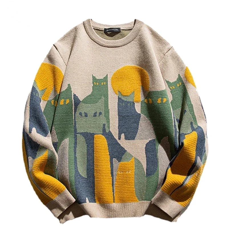 Cartoon Knitted Sweater Men