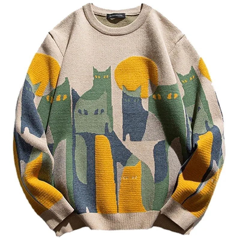 Cartoon Knitted Sweater Men