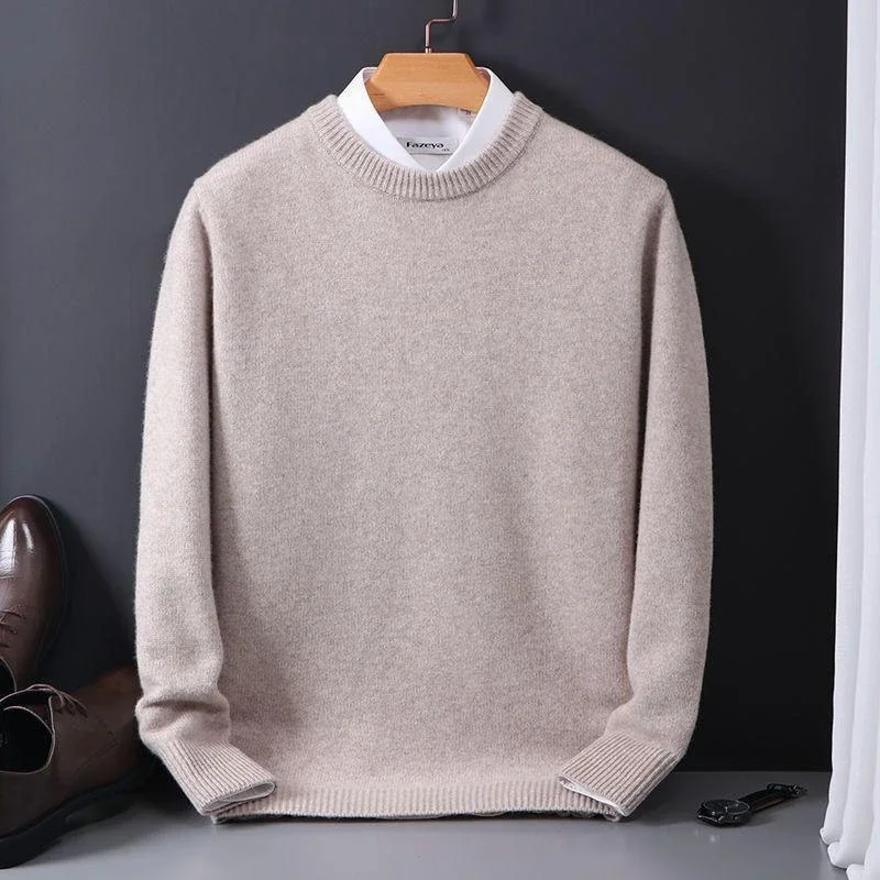 oversized Cashmere Sweater O-neck Pullovers for Men