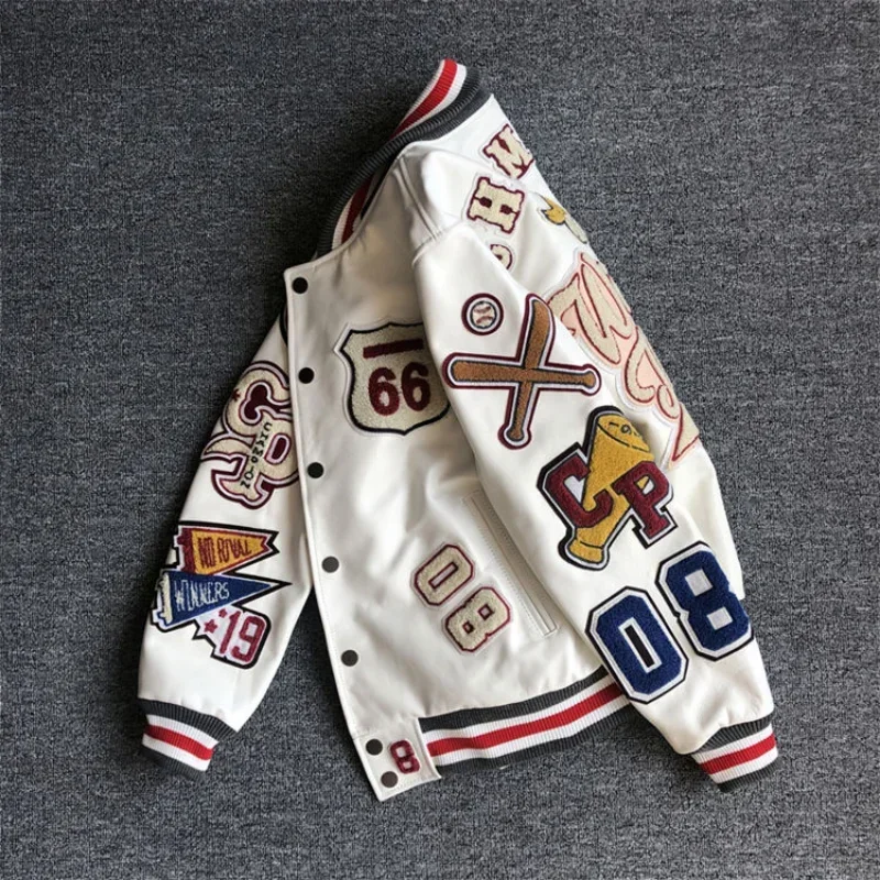 Unisex retro trend leather jacket