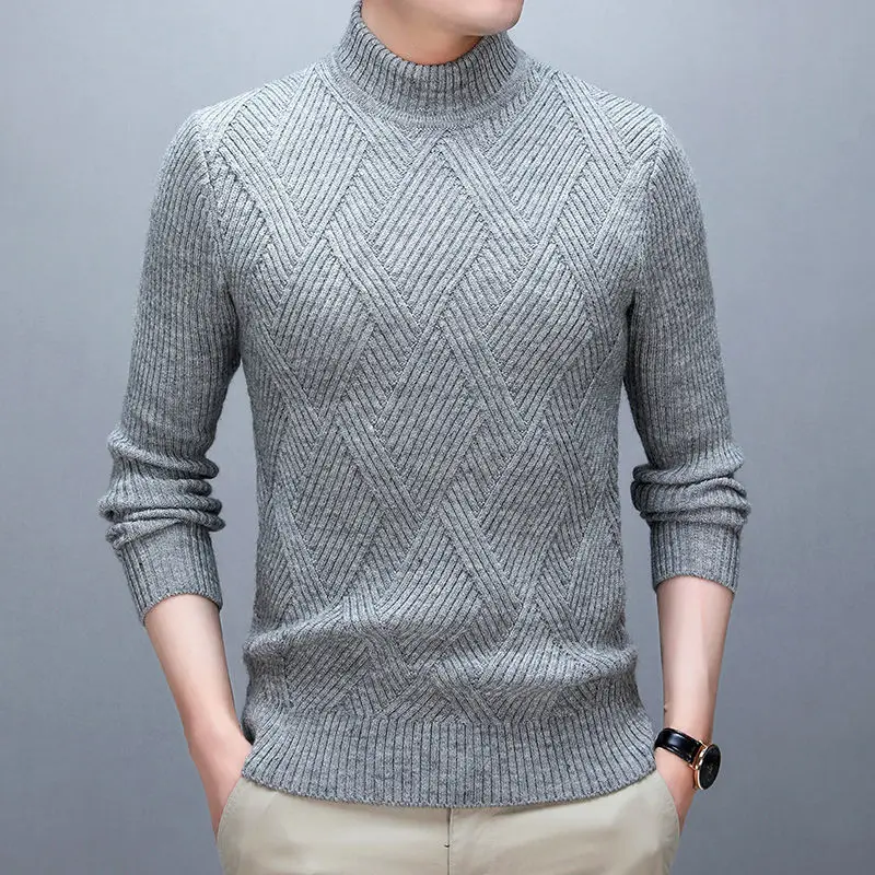 Men Thicken Mock Neck Sweaters pullover