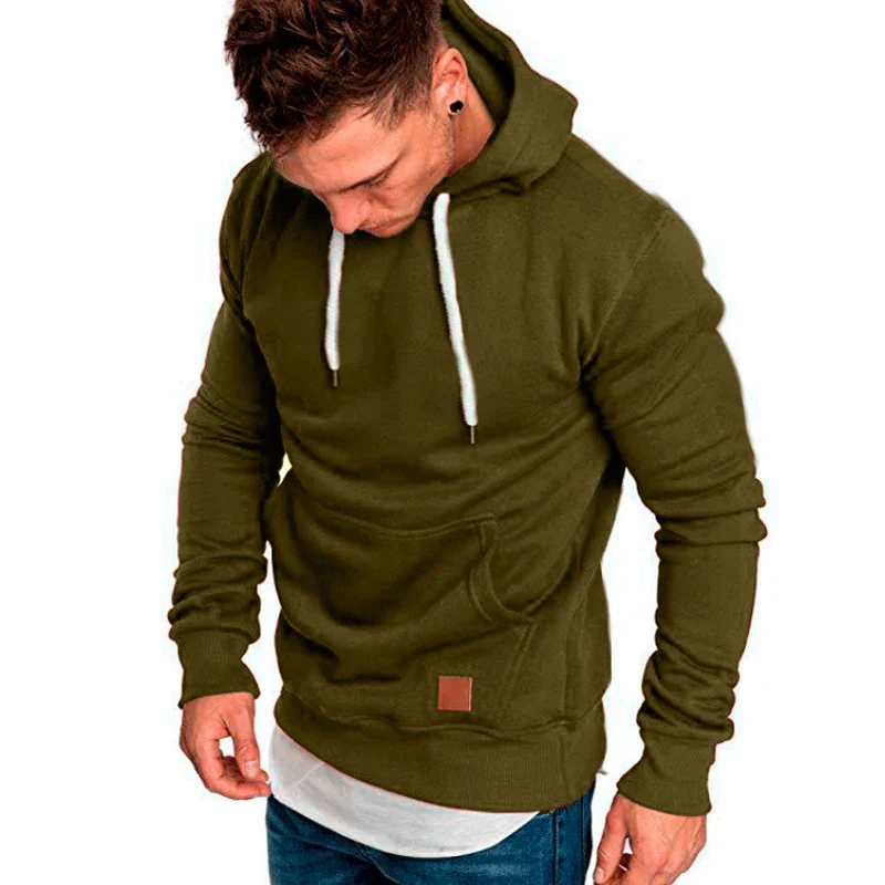Men's Soild Color Hooded Sweatshirt Hoodie
