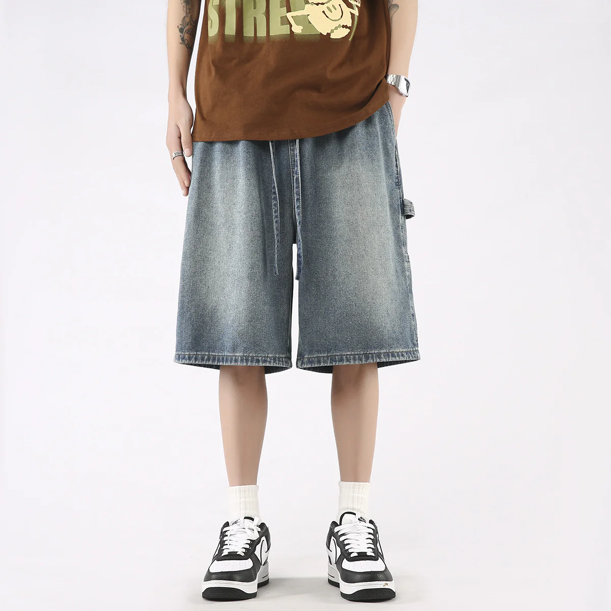 Denim Shorts Men's Casual Loose Large Size Shorts