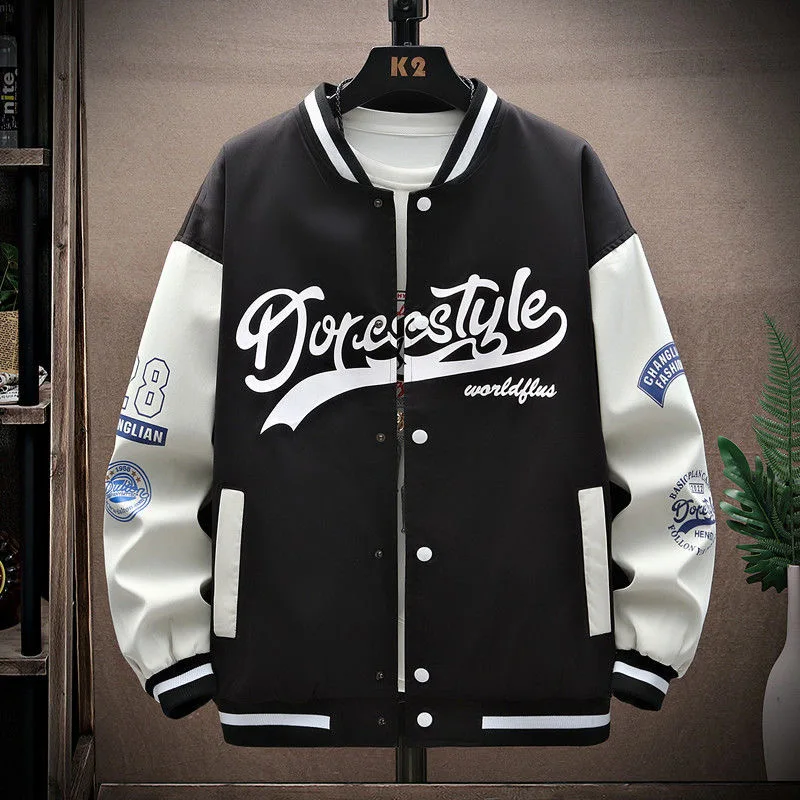 Printed Baseball Jacket for Men