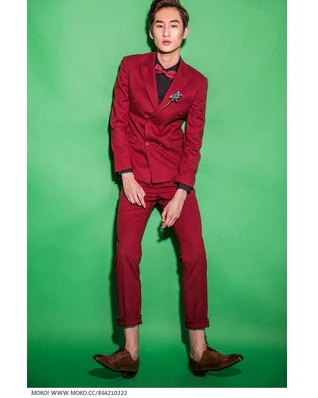 Men's Double-breasted Suit Dress Stage Singer Costume