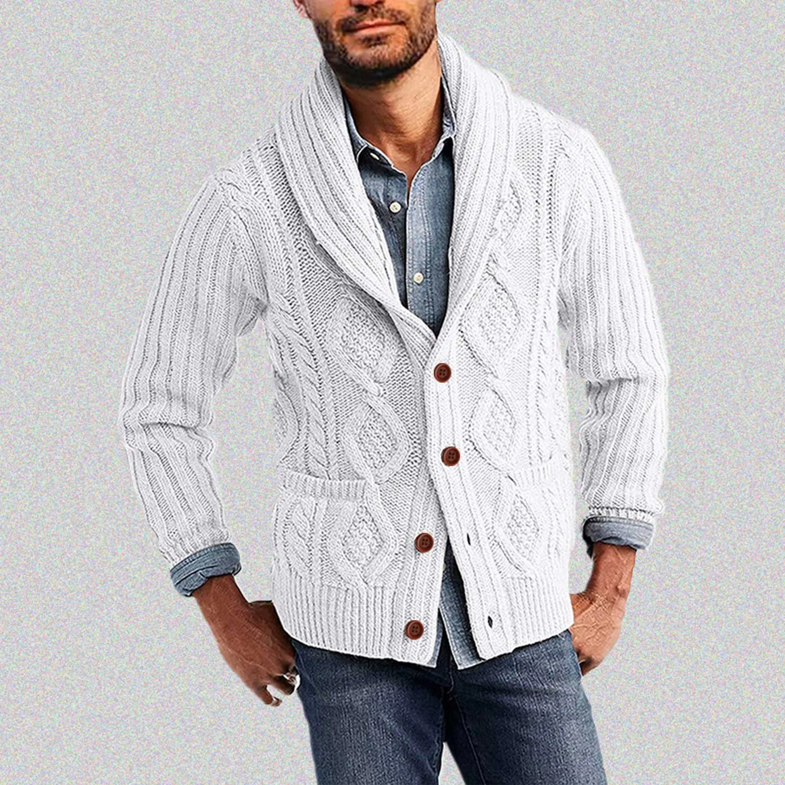 Men's Cardigan Sweater Autumn Winter Fashion
