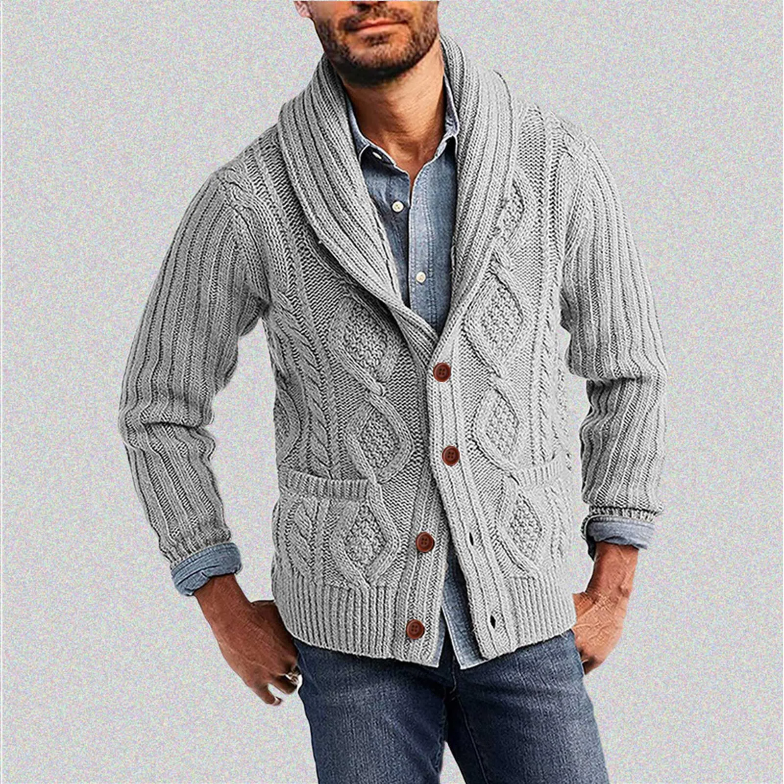 Men's Cardigan Sweater Autumn Winter Fashion
