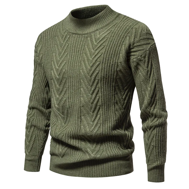 Crew Neck Knit Mens Winter Sweater