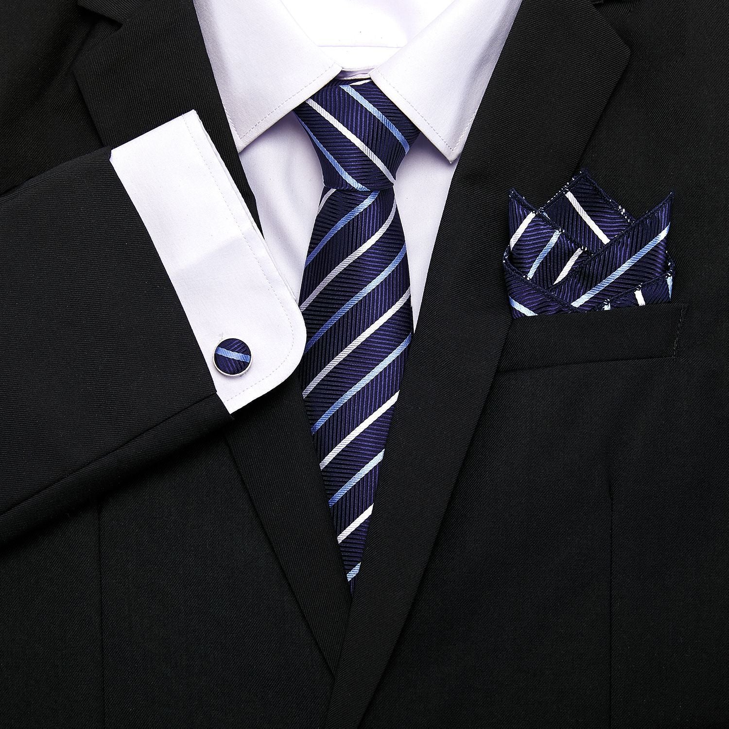 Striped Flower Series 8Cm Tie Three-Piece Suit