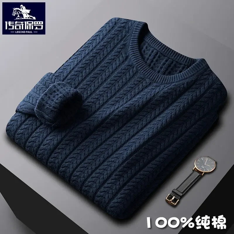 Cable Knit Sweater Men Autumn Winter Tops Men